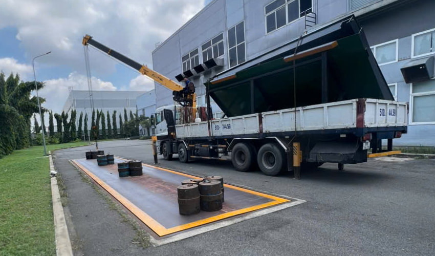 kiểm định trạm cân ô tô 120 tấn