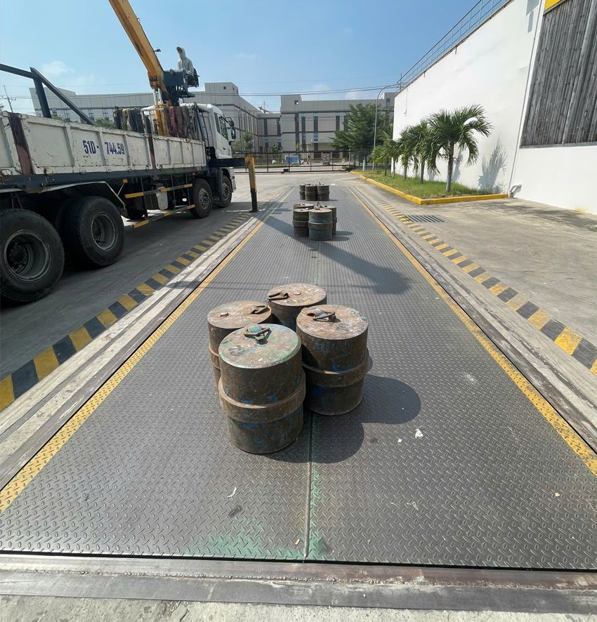 kiểm định trạm cân ô tô 18m 80 tấn Tây Ninh