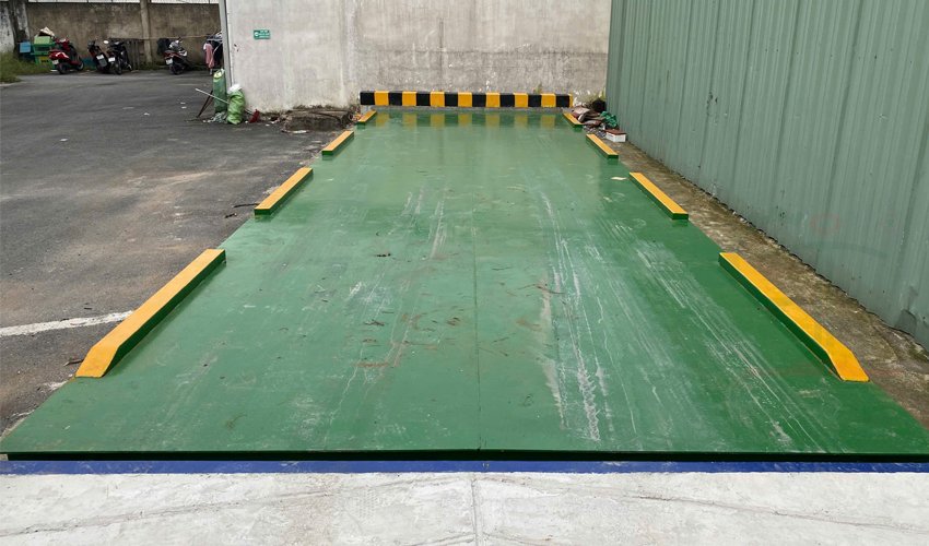 trạm cân ô tô 1 đầu dốc nổi 60 tấn tại Bình Dương